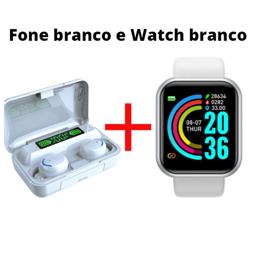 Smartwatch esportivo à prova d'água + Fone de ouvido sem fio