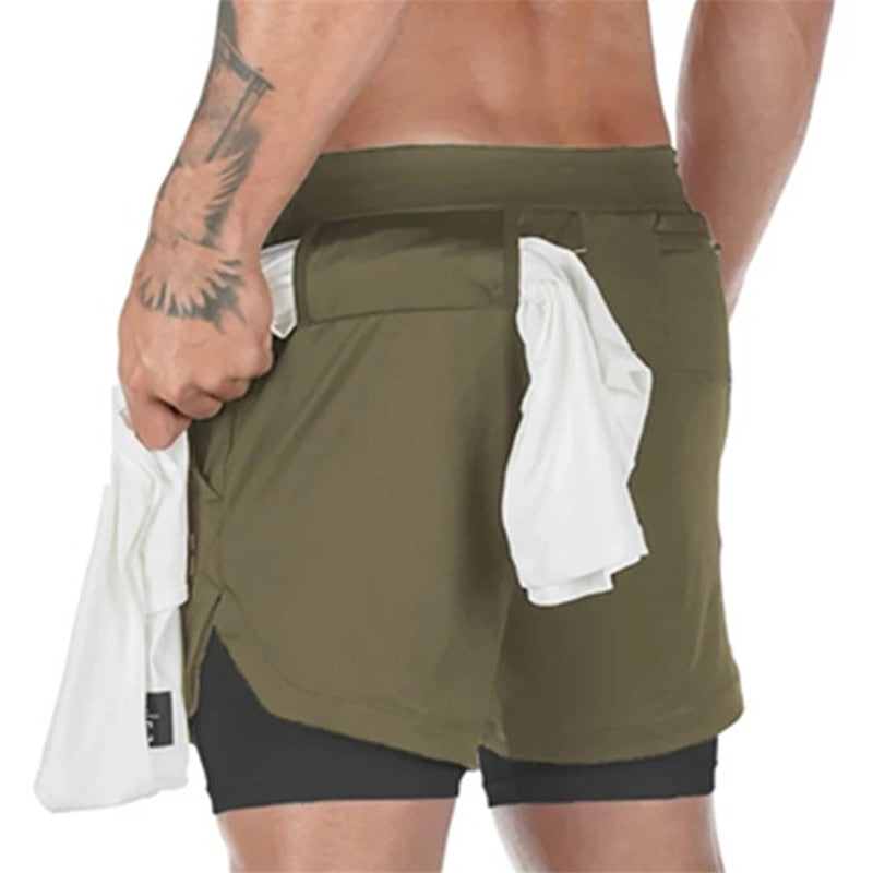 Short masculino Fit GYM 2 em 1