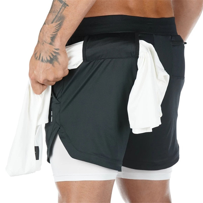 Short masculino Fit GYM 2 em 1